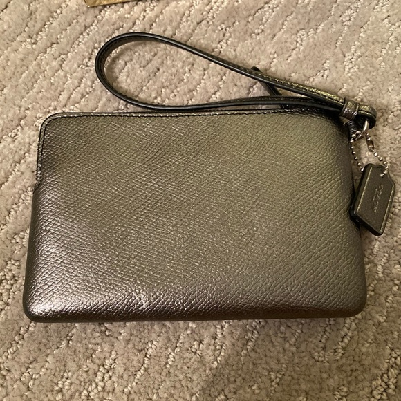 Coach Small Wristlet Dark Gunmetal / Heather Grey - Picture 2 of 3